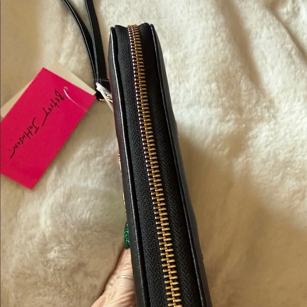 Betsey Johnson Black Wallet with Colorful Fruit Accents